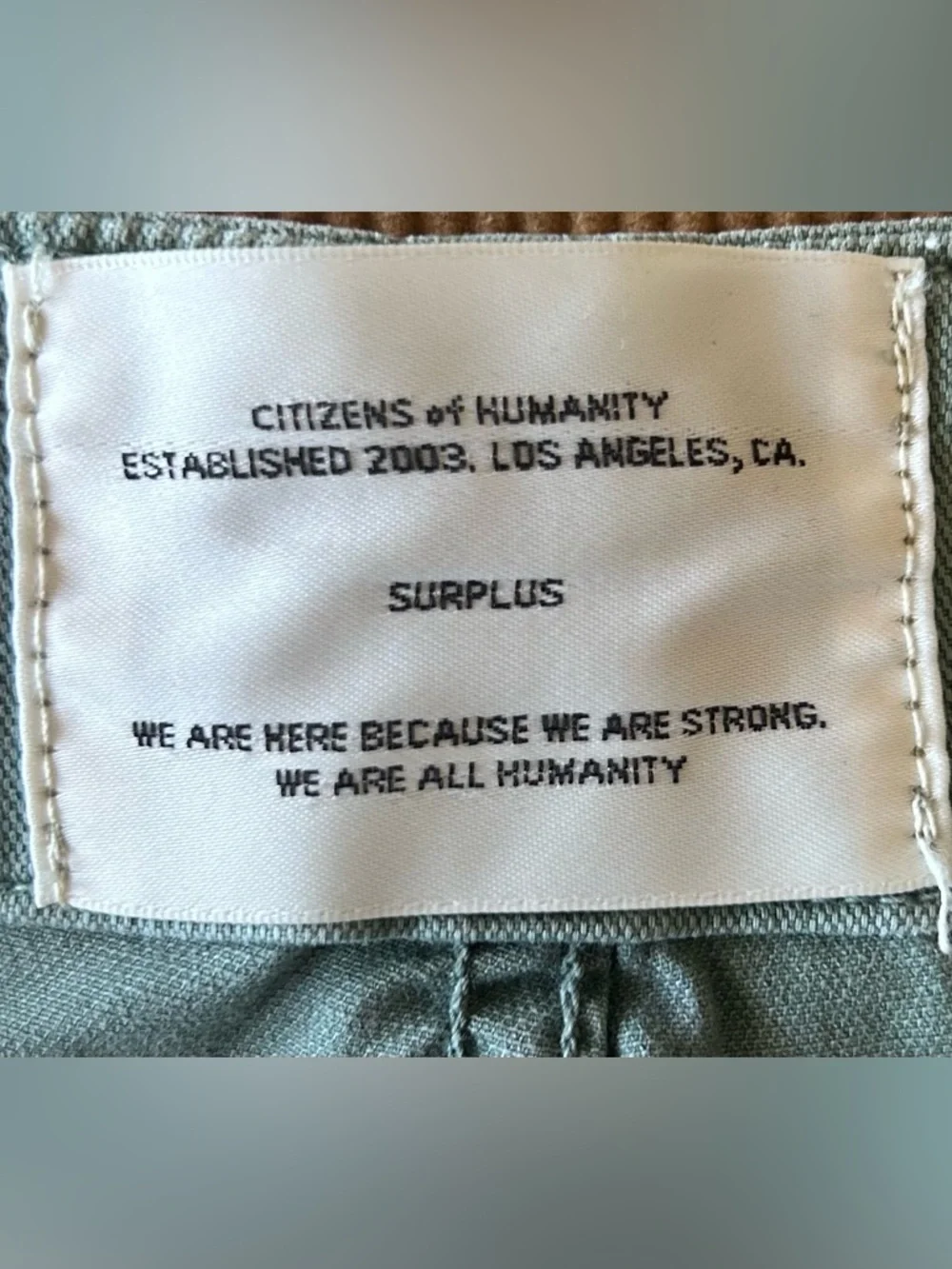 Citizens Of Humanity Olive Green Cargo Pants with D-Ring Belt Waist 27 Inseam 28 - Picture 6 of 6